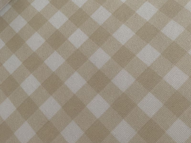 Tela mantel resinado antimanchas cuadro VICHY BEIG  