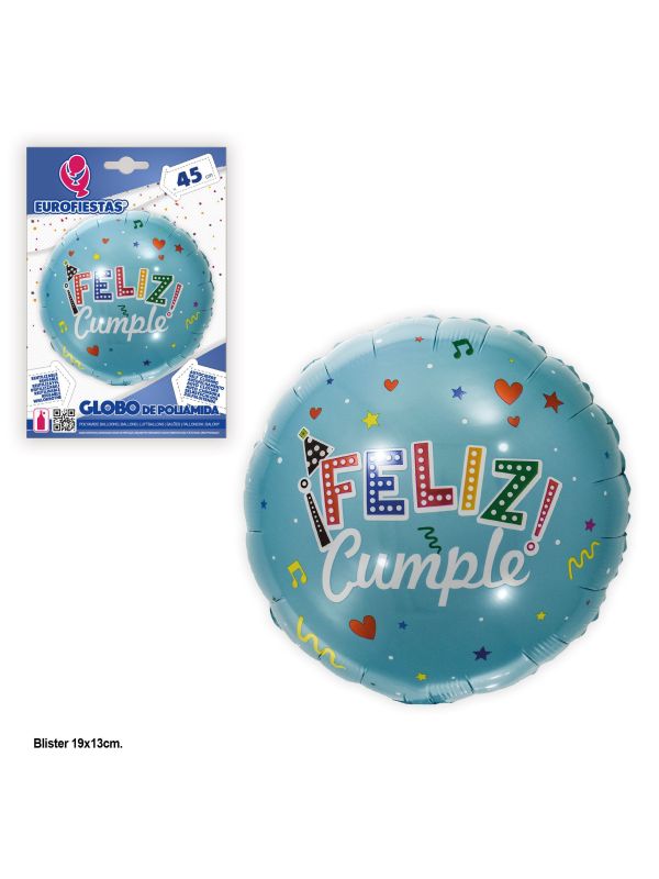 Globos Feliz Cumple turquesa