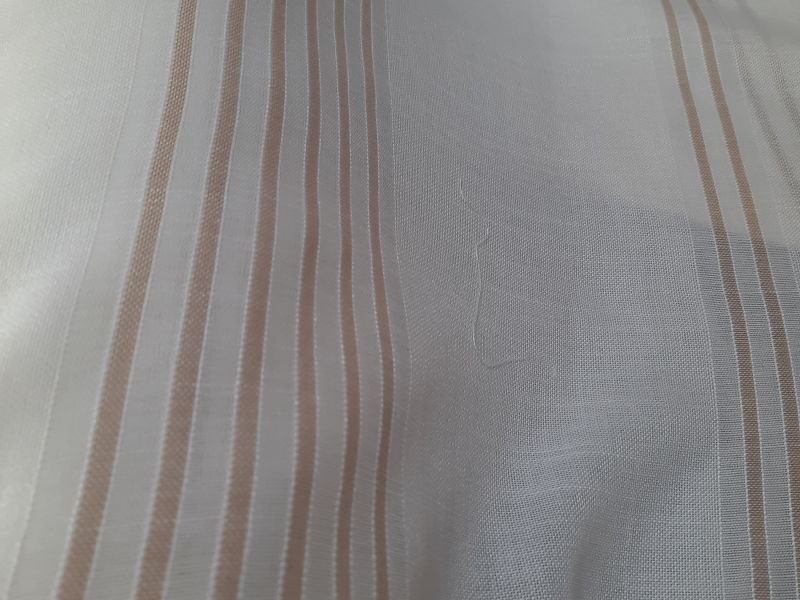 Visillo RUSTICO FONDO BANCO ROTO RAYA VERTICAL CAMEL