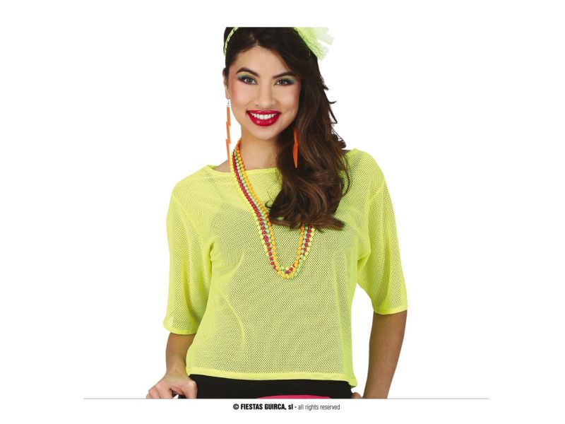 Camiseta de rejilla amarillo neon