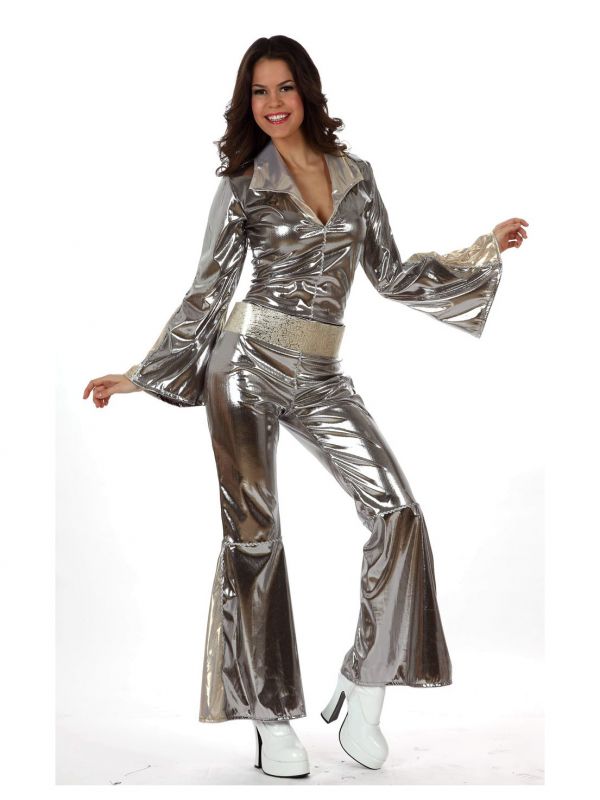 Disfraz Chica Disco plata