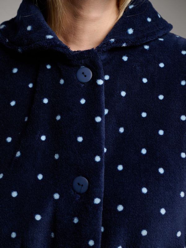 Bata midi coralina estampado lunar marino