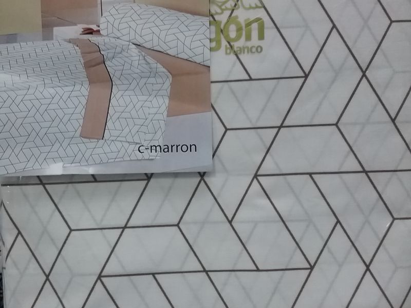 Juego de cama de 1,20 cuadro BEIGE