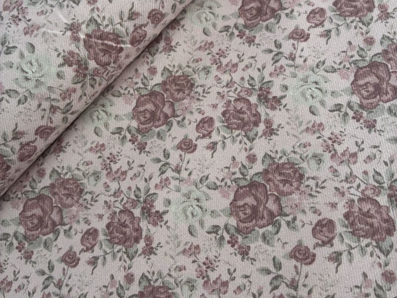 Viyela estampada FLOR ROSA PALO 