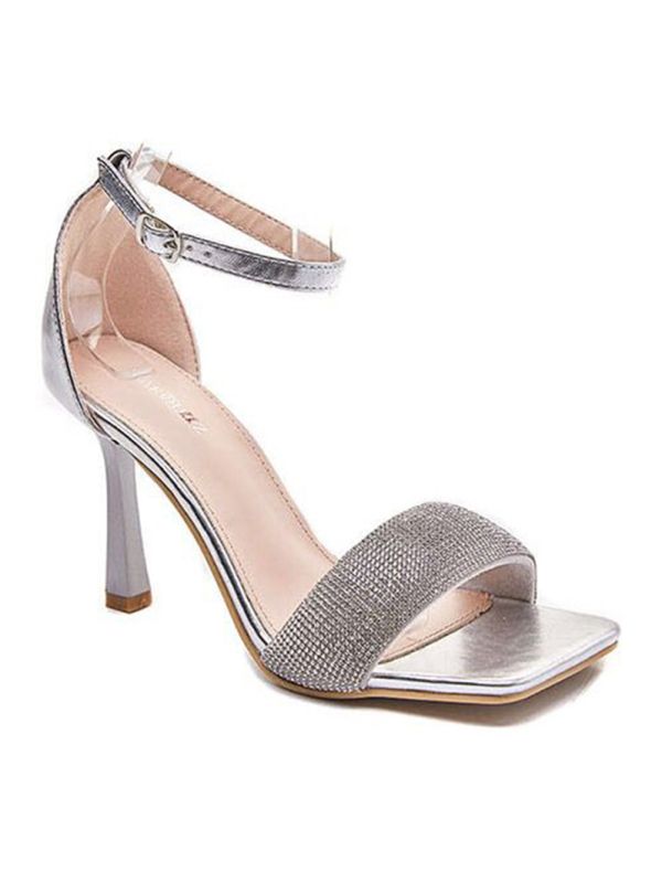 Sandalia Strass Plata
