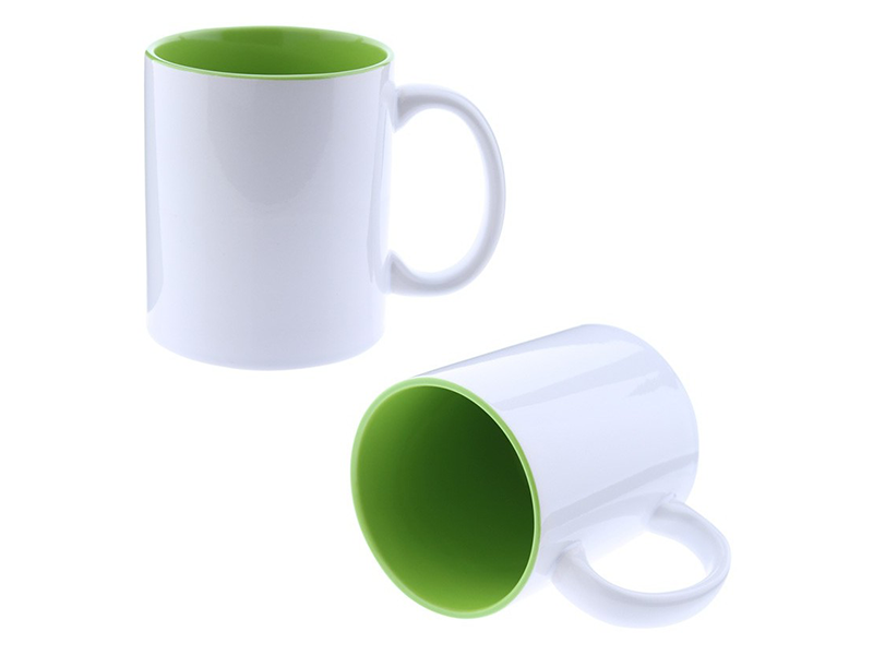 TAZA BICOLOR PERSONALIZADA VERDE-BLANCA