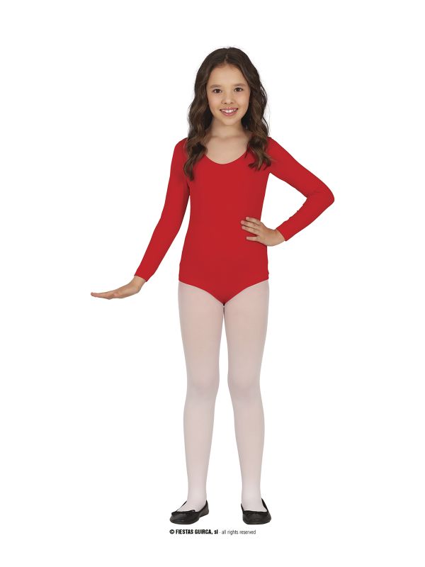 Maillot manga larga rojo infantil