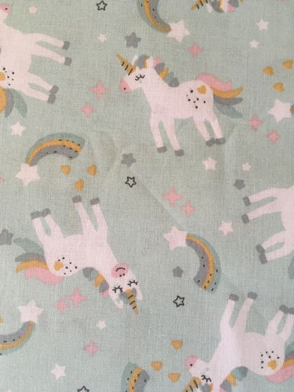 Algodón UNiCORNIO VERDE AGUA