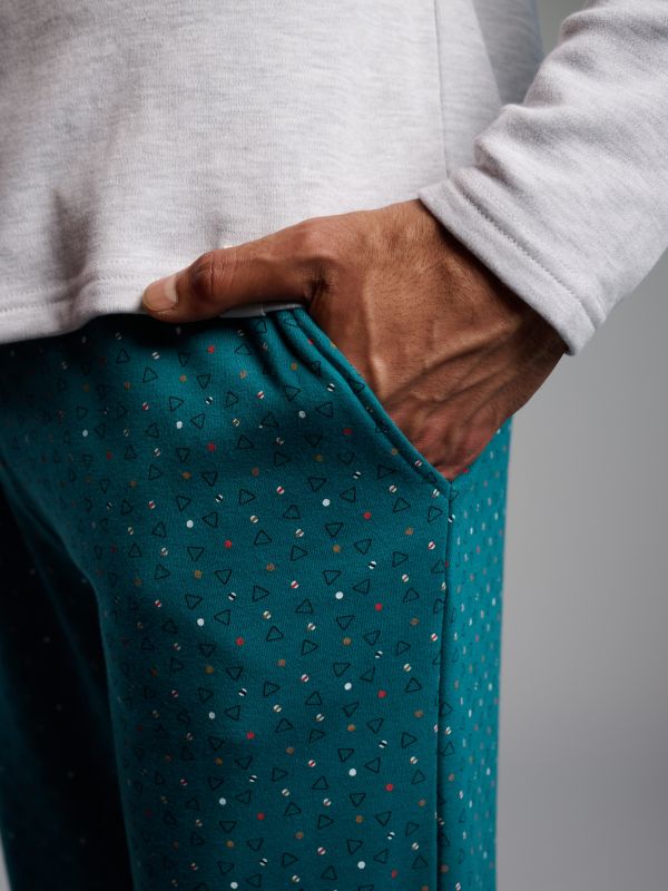 Pijama hombre afelpado estampado billar