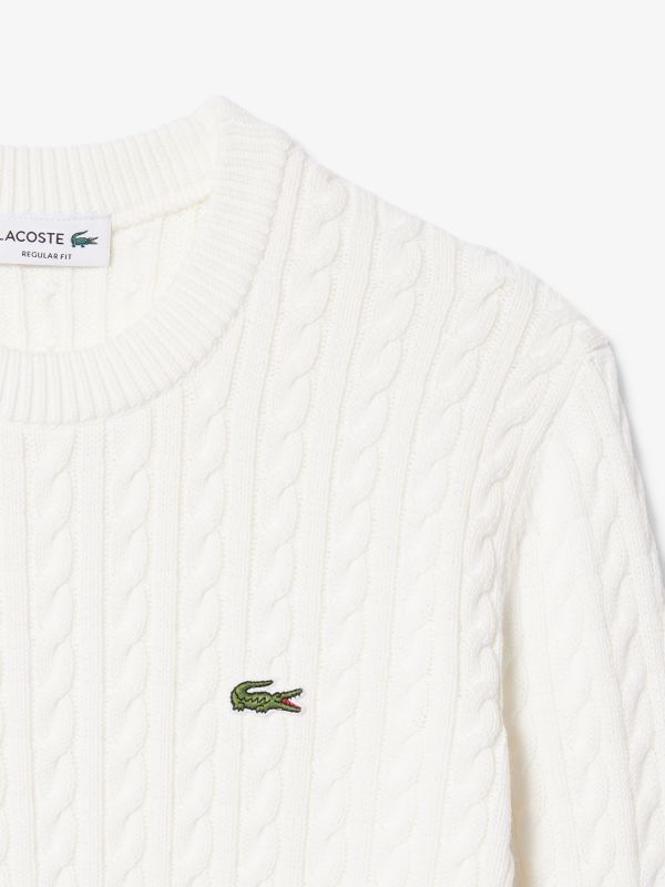 Lacoste Heritage: Cable Knit Blanc