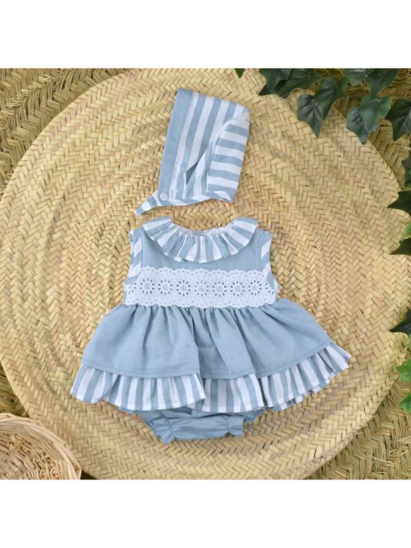 Jesusin bebé con braga y capota verde rayas