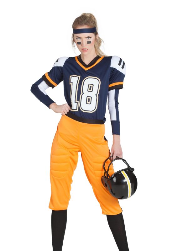 Disfraz de Jugadora de Rugby Azul