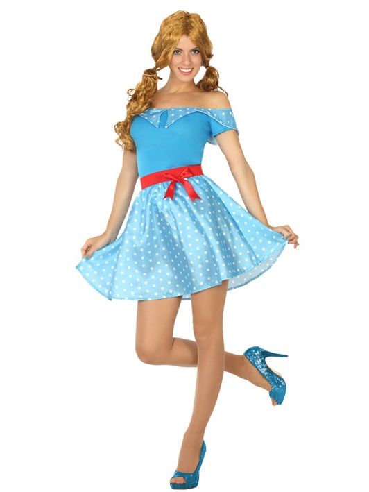 Disfraz de años 50 azul