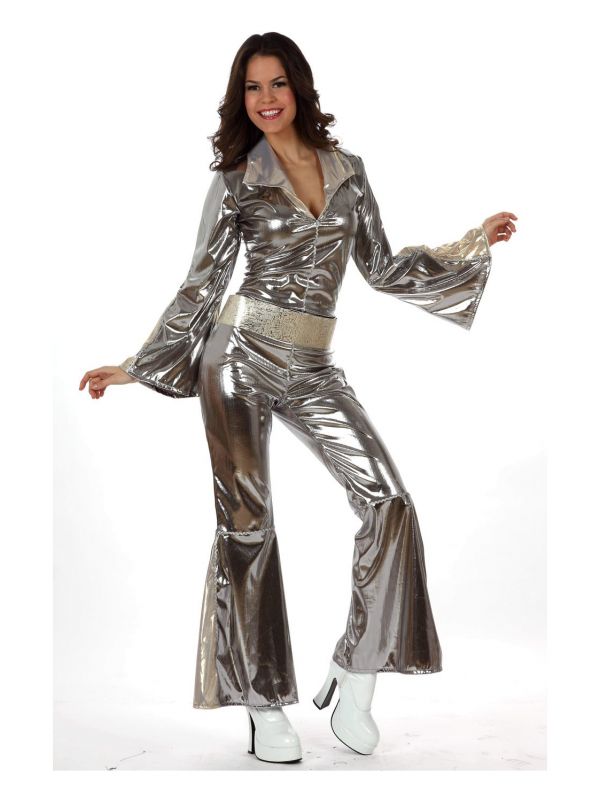 Disfraz Chica Disco plata