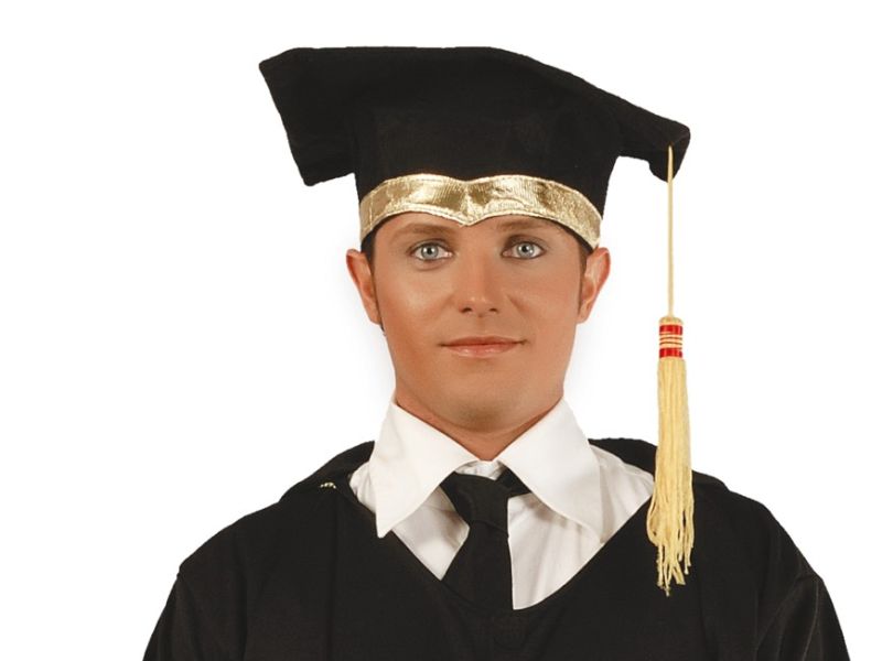 Birrete Estudiante cinta oro