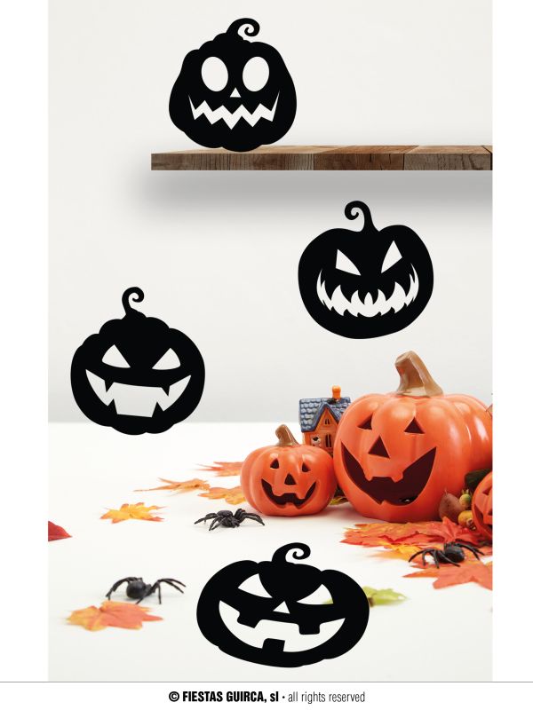 Silueta 4 calabazas negras