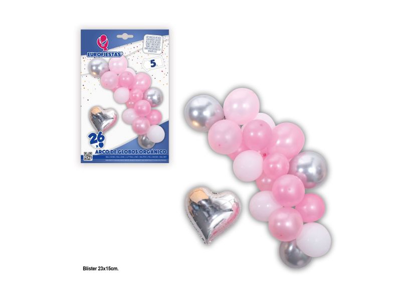 Arco de Globos rosa-corazon
