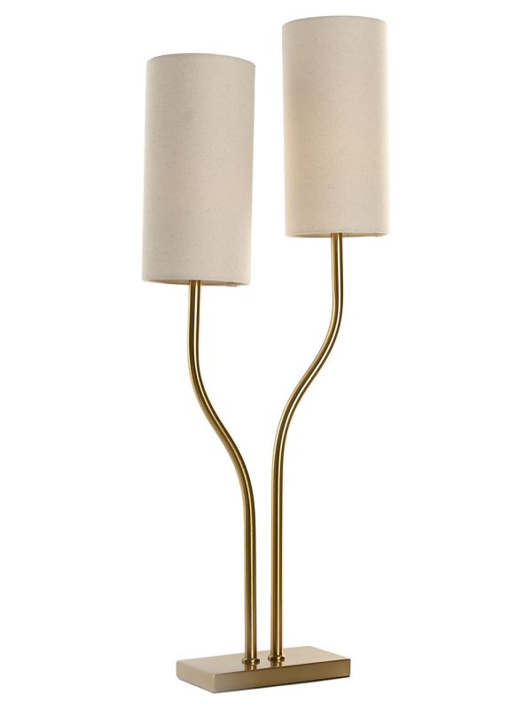 Lámpara Doble de Curvas Doradas