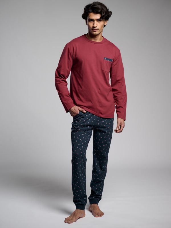 Pijama hombre algodón pantalón estampado