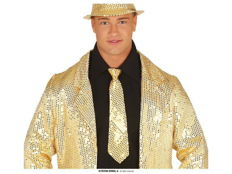 Corbata lentejuelas oro