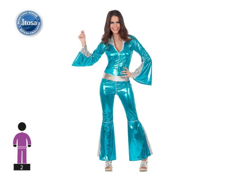 Disfraz chica disco azul
