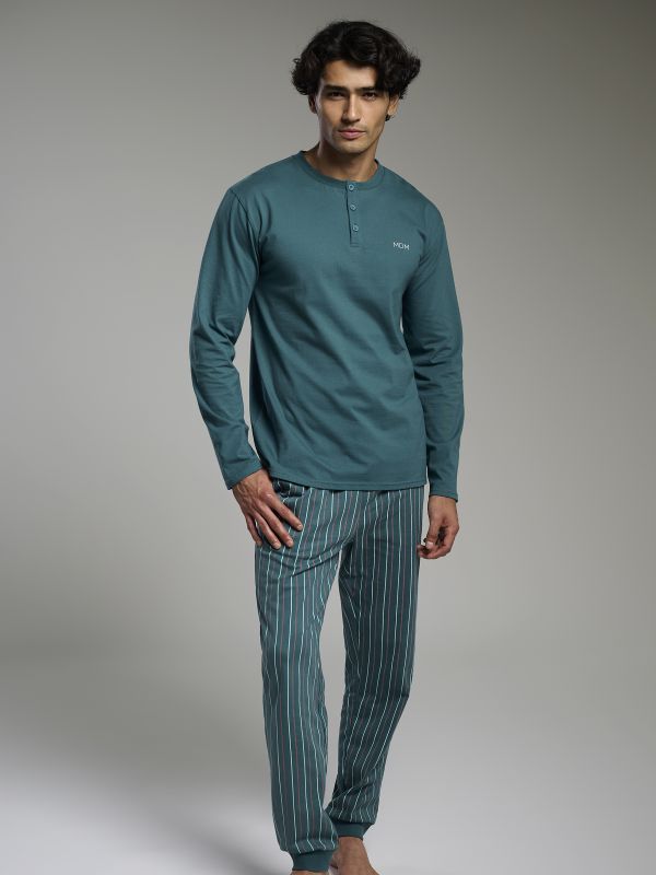 Pijama hombre algodón pantalón rayas