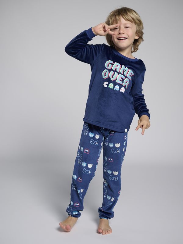 Pijama niño terciopelo game over