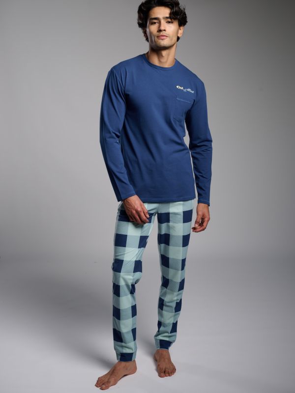 Pijama hombre algodón Out of Office estampado cuadros