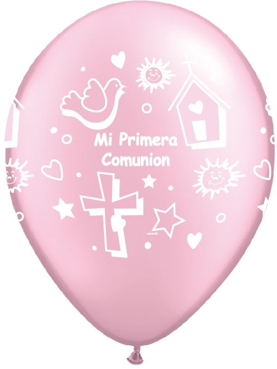 Globo Mi primera comunión rosa