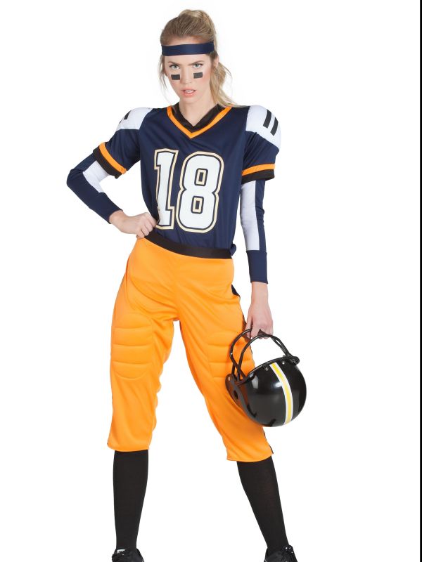 Disfraz de Jugadora de Rugby Azul