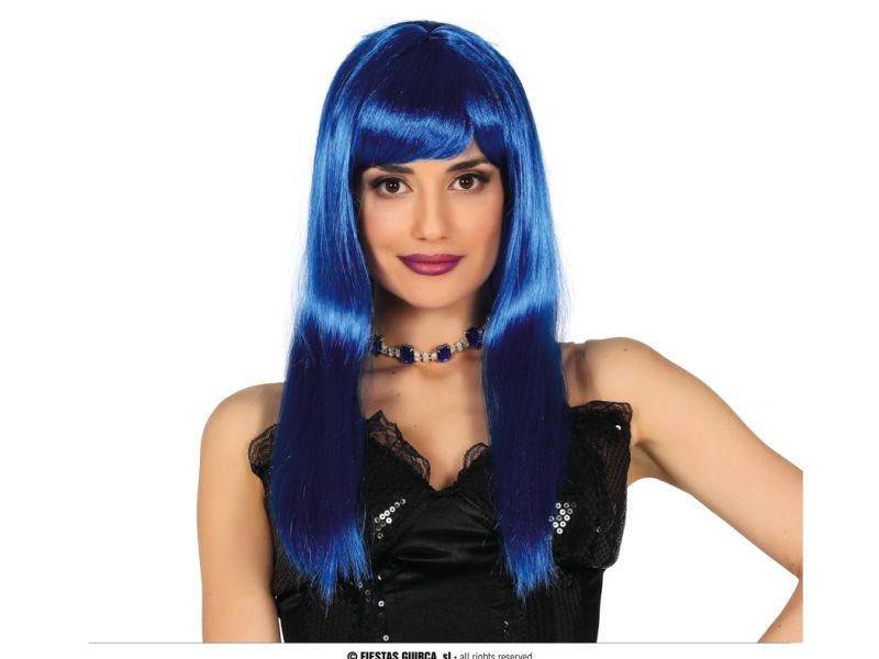 Peluca Azul Larga