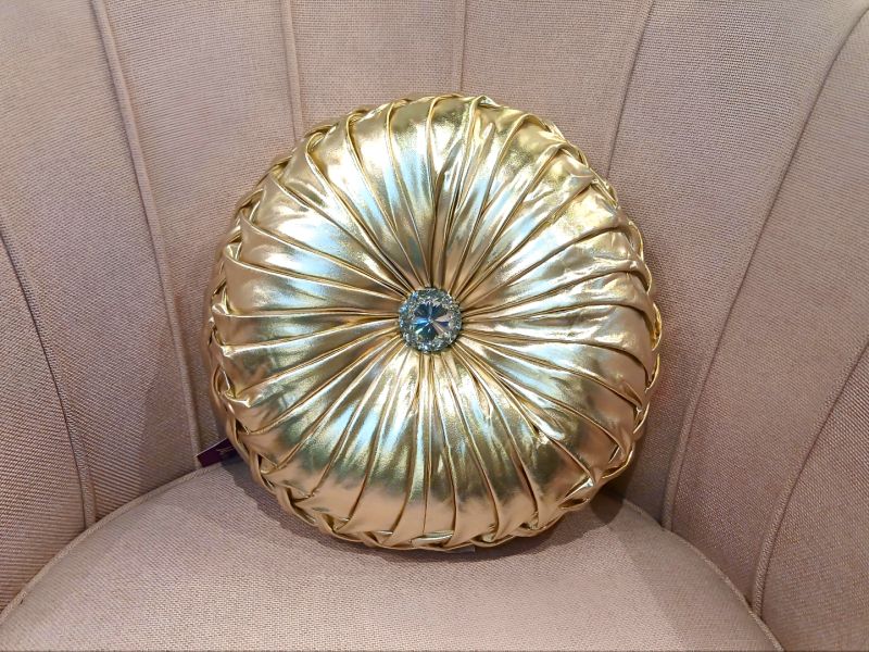 Cojín Redondo Dorado