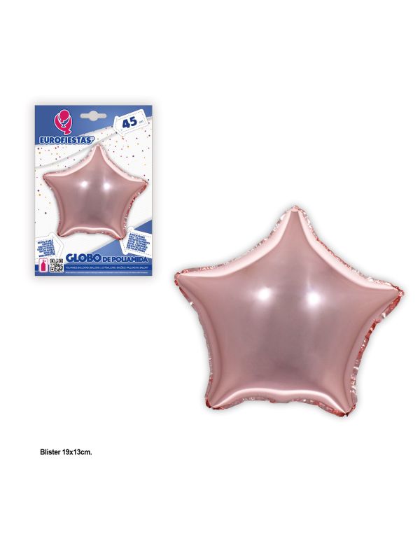 Globo Foil Estrella Rosa Oro
