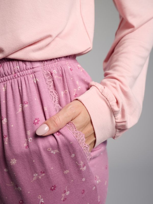Pijama mujer viscosa rosa