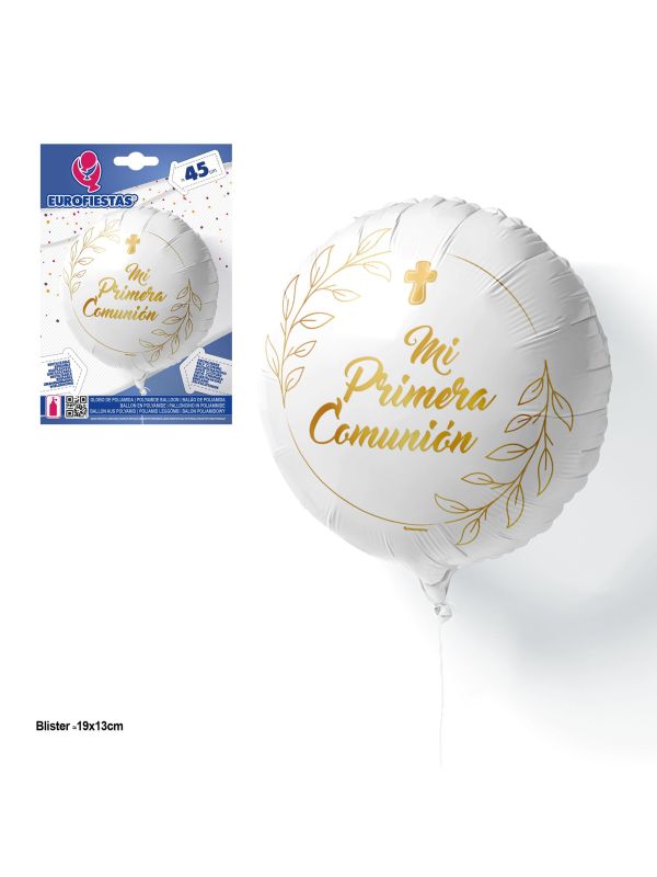 Globo Mi primera comunión blanco