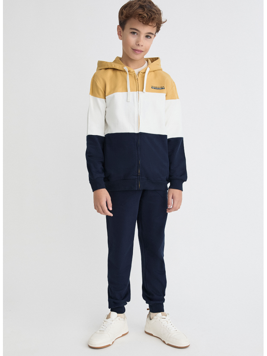 Chandal niño cremallera y capucha rayas