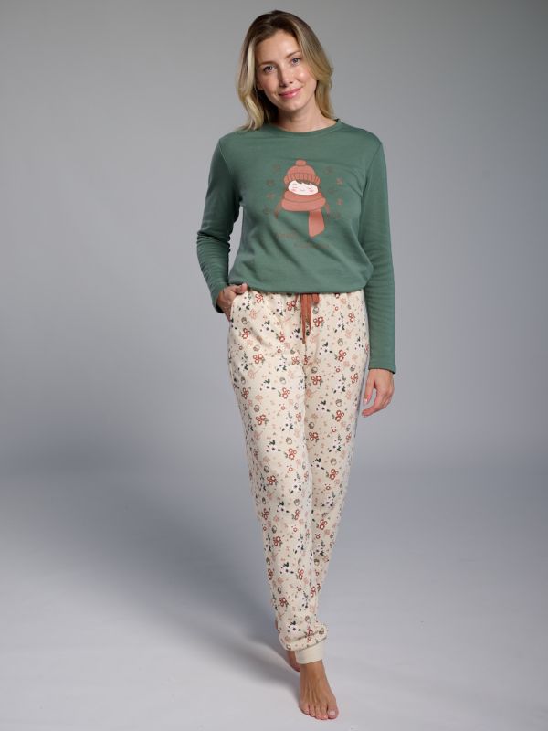 Pijama mujer interlock verde