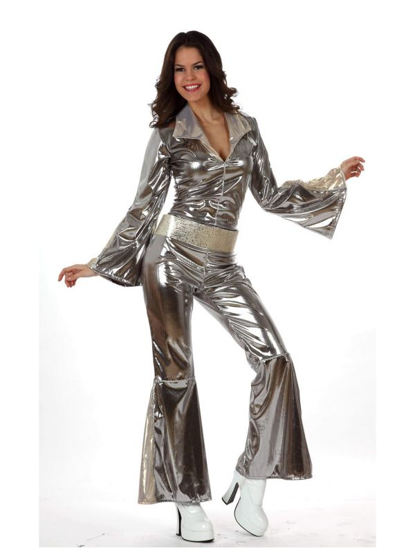 Disfraz Chica Disco plata