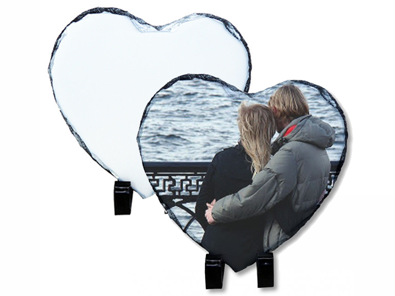 PORTAFOTOS DE PIZARRA CON FORMA DE CORAZÓN