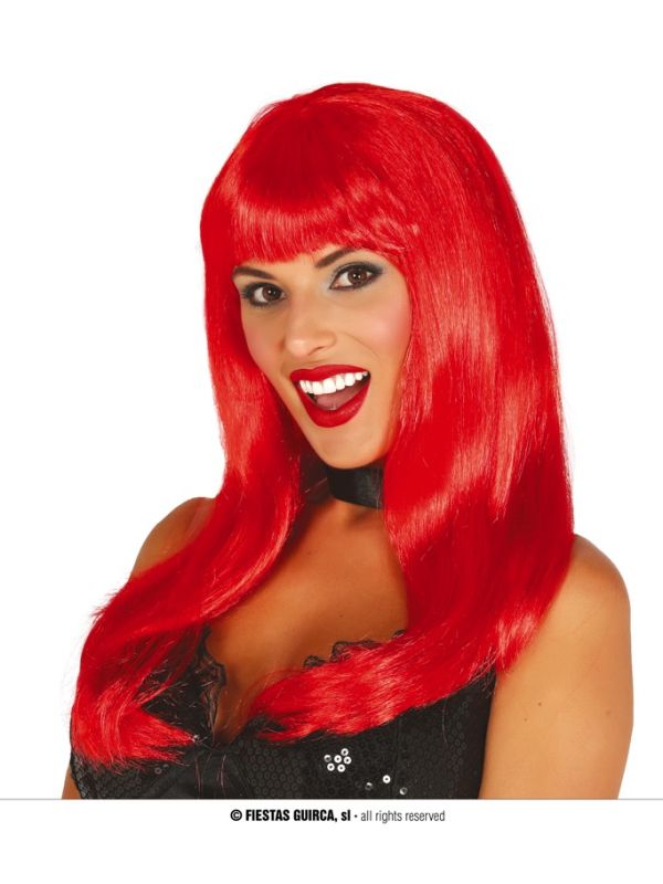 Peluca melena roja