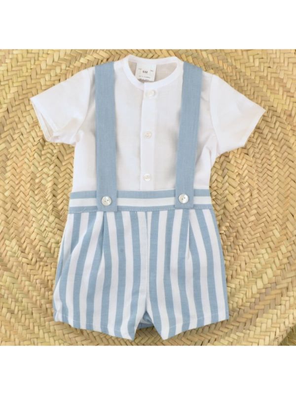 Conjunto bebe peto rayas bahía