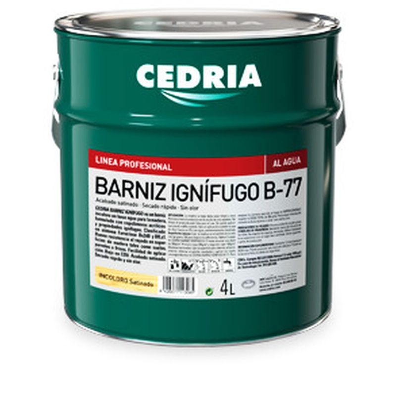 Cedria Barniz Ignífugo B-77 Satinado Sedoso Al Agua