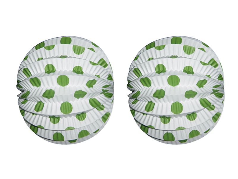 Bolsa de 12 Farolillos de papel blanco lunar verde