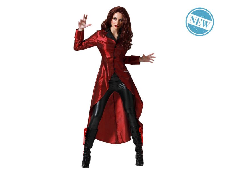 Disfraz de héroe mujer rojo