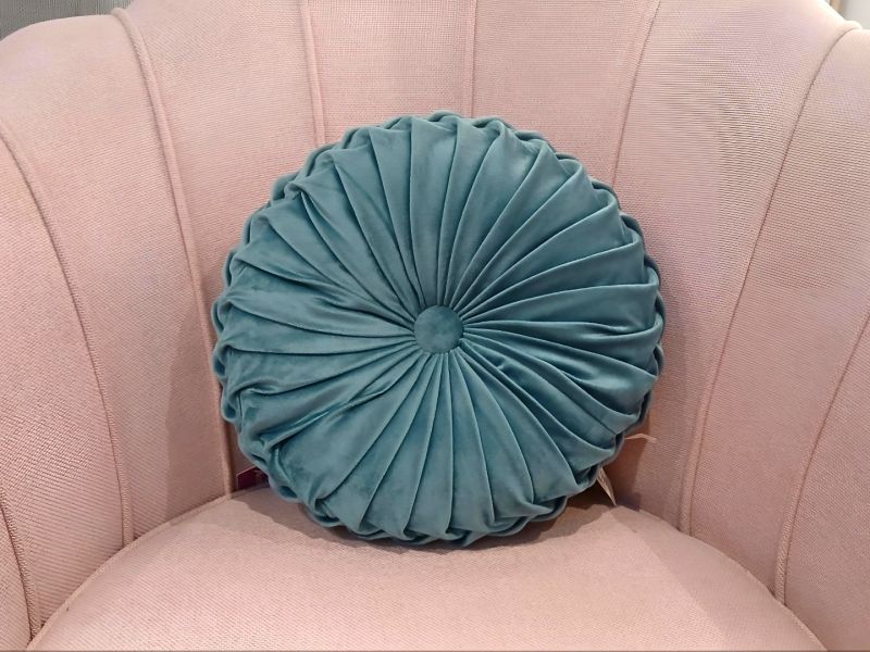 Cojín Redondo con Botón Central