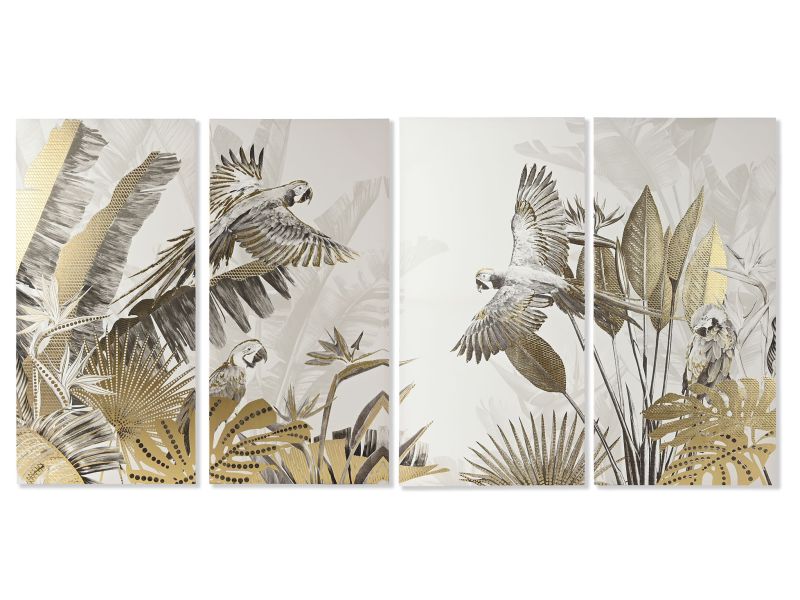 Elegancia Tropical en Cuatro Paneles