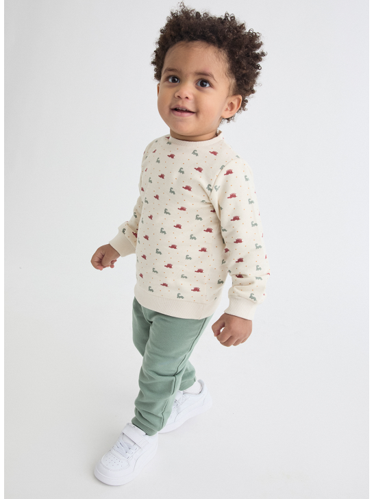 Conjunto bebe verde dinosaurio
