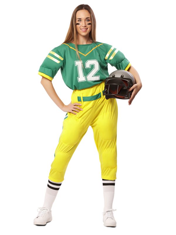 Disfraz de Jugadora de Rugby verde