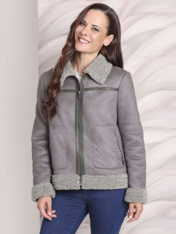 Cazadora Piel Vuelta/Borrego Verde