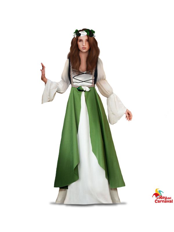 Disfraz de Dama medieval Verde